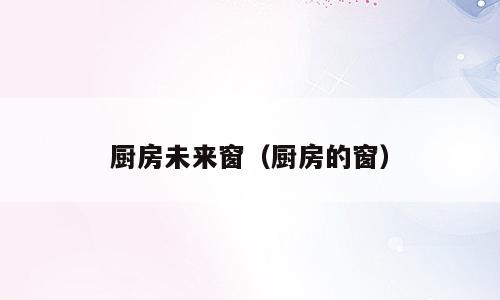 厨房未来窗（厨房的窗）