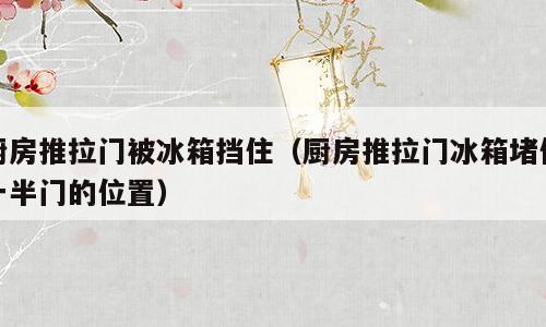 厨房推拉门被冰箱挡住（厨房推拉门冰箱堵住一半门的位置）