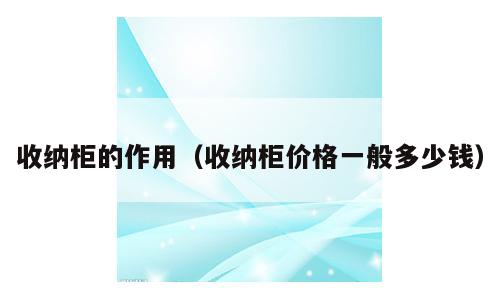 收纳柜的作用（收纳柜价格一般多少钱）