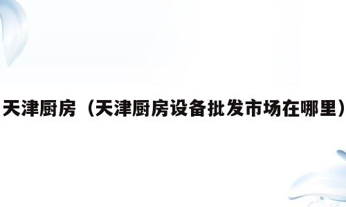 天津厨房（天津厨房设备批发市场在哪里）