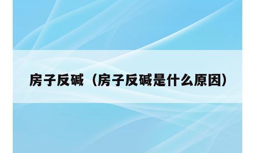 房子反碱（房子反碱是什么原因）