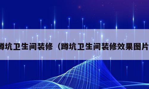 蹲坑卫生间装修（蹲坑卫生间装修效果图片）