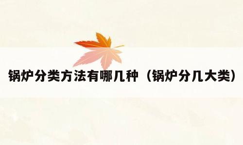 锅炉分类方法有哪几种（锅炉分几大类）