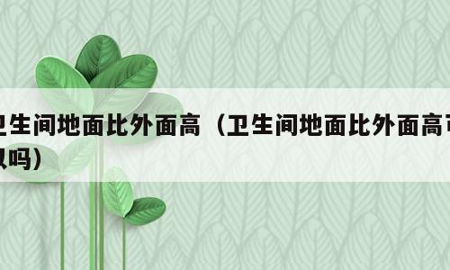 卫生间地面比外面高（卫生间地面比外面高可以吗）