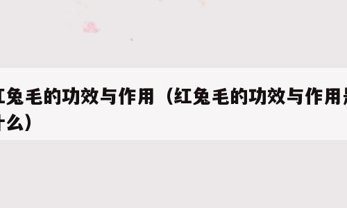 红兔毛的功效与作用（红兔毛的功效与作用是什么）