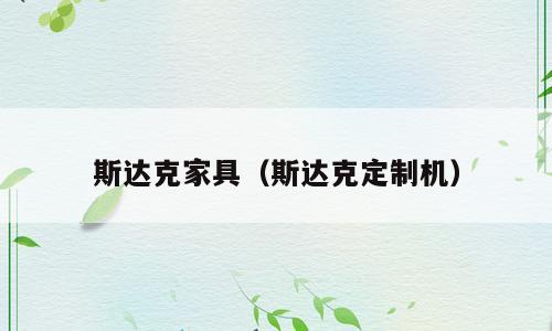 斯达克家具（斯达克定制机）