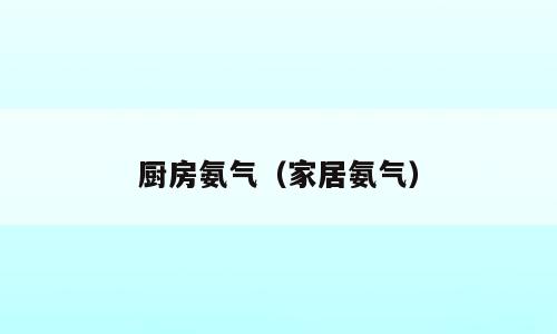 厨房氨气（家居氨气）