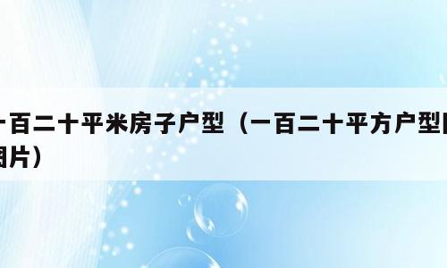 一百二十平米房子户型（一百二十平方户型图图片）