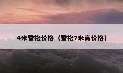 4米雪松价格（雪松7米高价格）