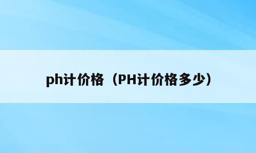 ph计价格（PH计价格多少）
