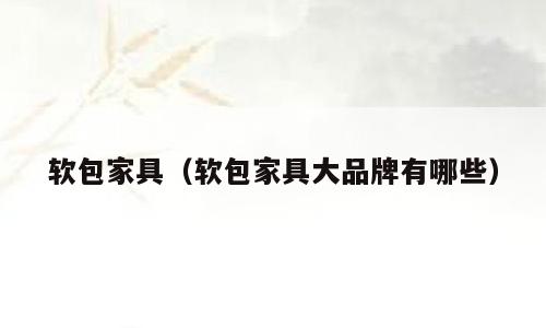 软包家具（软包家具大品牌有哪些）