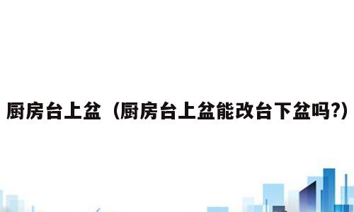 厨房台上盆（厨房台上盆能改台下盆吗?）
