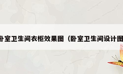 卧室卫生间衣柜效果图（卧室卫生间设计图）
