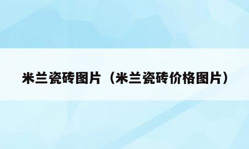 米兰瓷砖图片（米兰瓷砖价格图片）