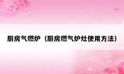 厨房气燃炉（厨房燃气炉灶使用方法）