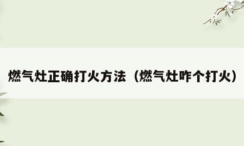燃气灶正确打火方法（燃气灶咋个打火）
