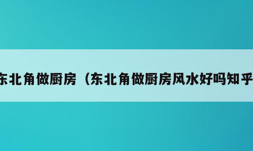 东北角做厨房（东北角做厨房风水好吗知乎）