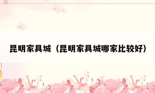 昆明家具城（昆明家具城哪家比较好）