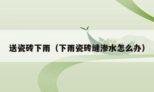 送瓷砖下雨（下雨瓷砖缝渗水怎么办）