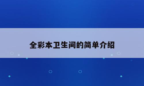 全彩本卫生间的简单介绍