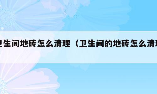 卫生间地砖怎么清理（卫生间的地砖怎么清理）