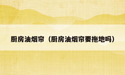 厨房油烟帘（厨房油烟帘要拖地吗）
