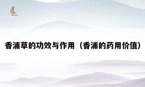 香浦草的功效与作用（香浦的药用价值）