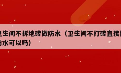卫生间不拆地砖做防水（卫生间不打砖直接做防水可以吗）