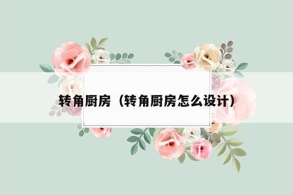 转角厨房（转角厨房怎么设计）