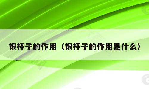 银杯子的作用（银杯子的作用是什么）