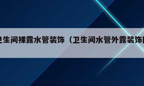 卫生间裸露水管装饰（卫生间水管外露装饰图）