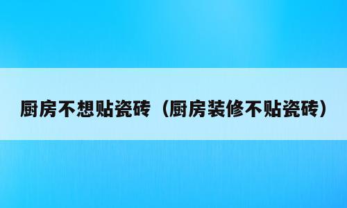 厨房不想贴瓷砖（厨房装修不贴瓷砖）