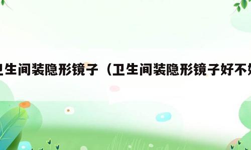 卫生间装隐形镜子（卫生间装隐形镜子好不好）