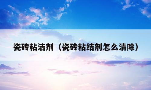 瓷砖粘洁剂（瓷砖粘结剂怎么清除）