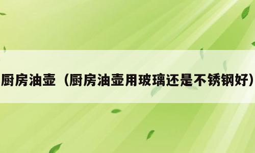 厨房油壶（厨房油壶用玻璃还是不锈钢好）