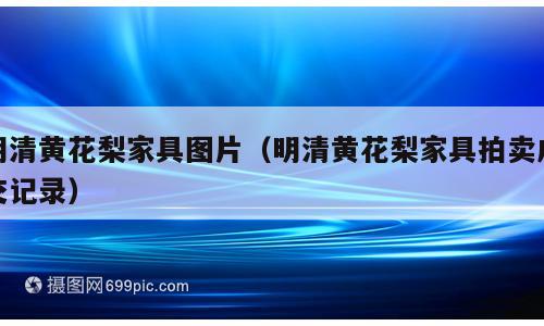 明清黄花梨家具图片（明清黄花梨家具拍卖成交记录）