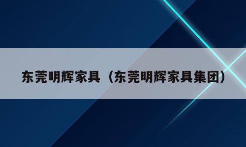 东莞明辉家具（东莞明辉家具集团）
