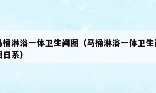 马桶淋浴一体卫生间图（马桶淋浴一体卫生间图日系）