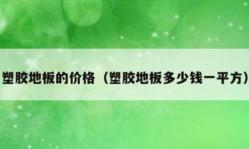塑胶地板的价格（塑胶地板多少钱一平方）
