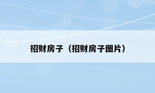 招财房子（招财房子图片）