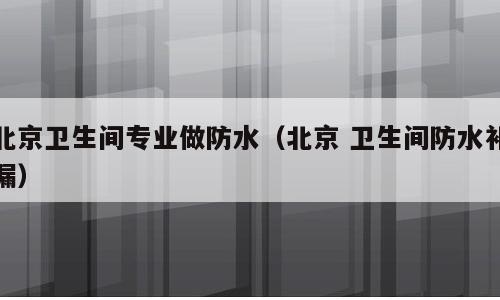 北京卫生间专业做防水（北京 卫生间防水补漏）