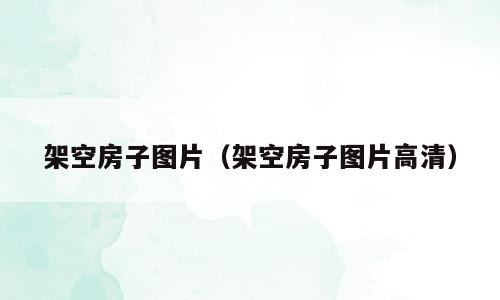 架空房子图片（架空房子图片高清）