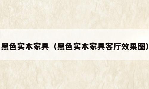 黑色实木家具（黑色实木家具客厅效果图）