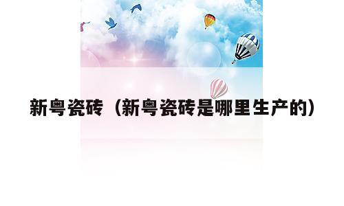 新粤瓷砖（新粤瓷砖是哪里生产的）