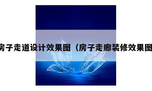 房子走道设计效果图（房子走廊装修效果图）