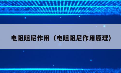 电阻阻尼作用（电阻阻尼作用原理）