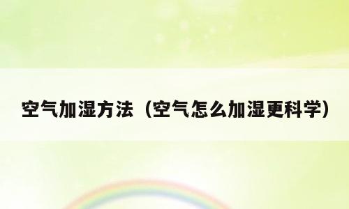空气加湿方法（空气怎么加湿更科学）