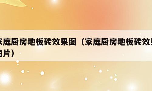 家庭厨房地板砖效果图（家庭厨房地板砖效果图片）