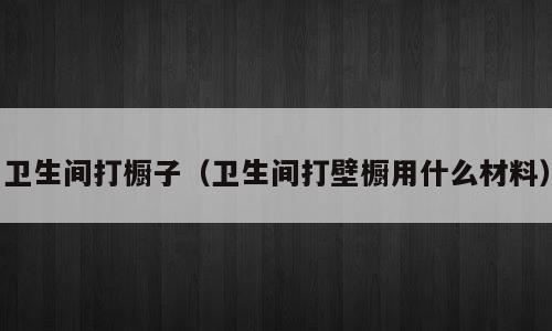 卫生间打橱子（卫生间打壁橱用什么材料）