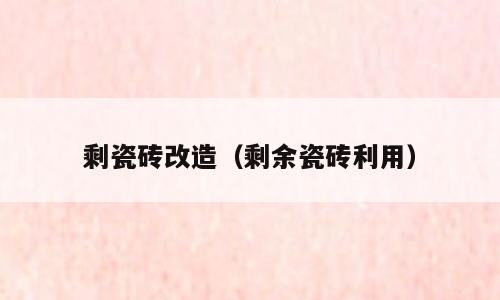 剩瓷砖改造（剩余瓷砖利用）